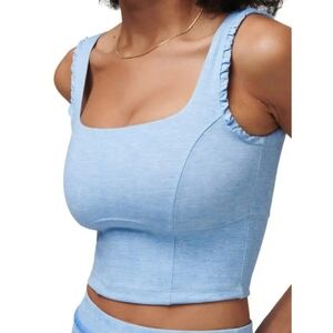 Travis Mathew It's A Date Crop Tank Heather Cornflower